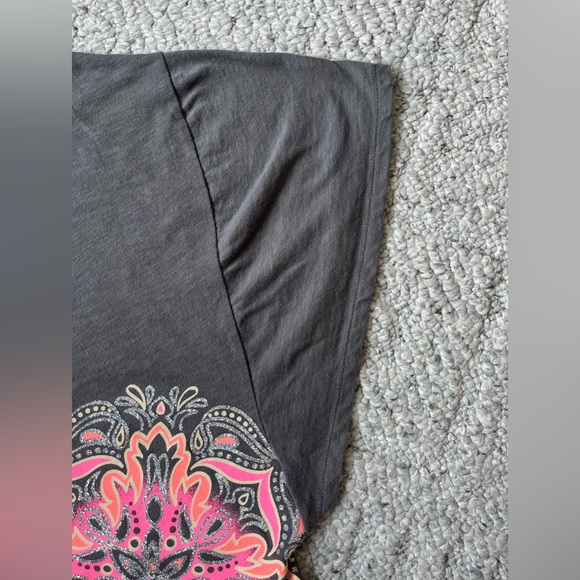 Justice oversized grey t-shirt with sparkle decals girls size 20 plus size - Picture 7 of 8